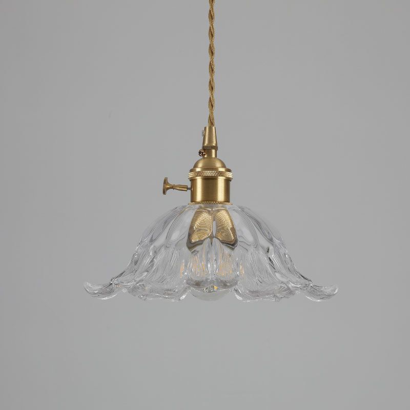 Lunara | Glass Blossom Pendant Light With Soft Ambient Glow For Bedroom And Dining