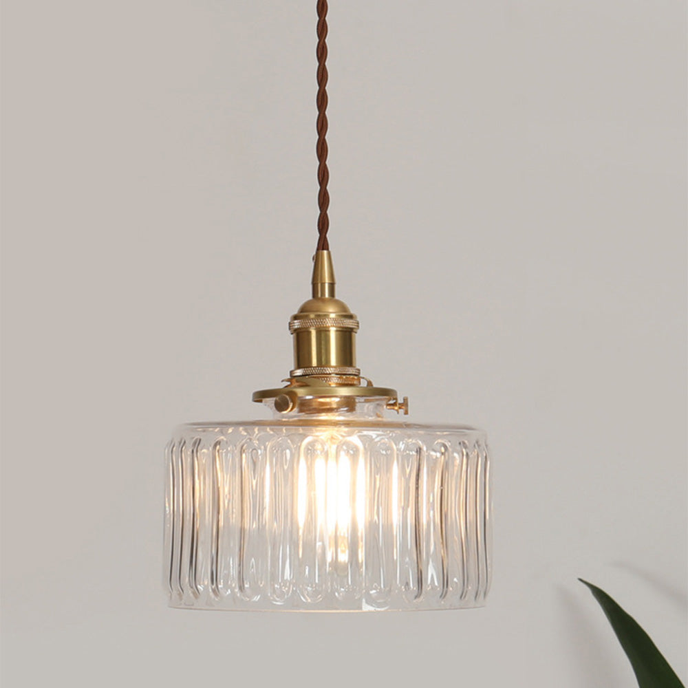 Avela | Ribbed Glass Pendant Light for Dining Room