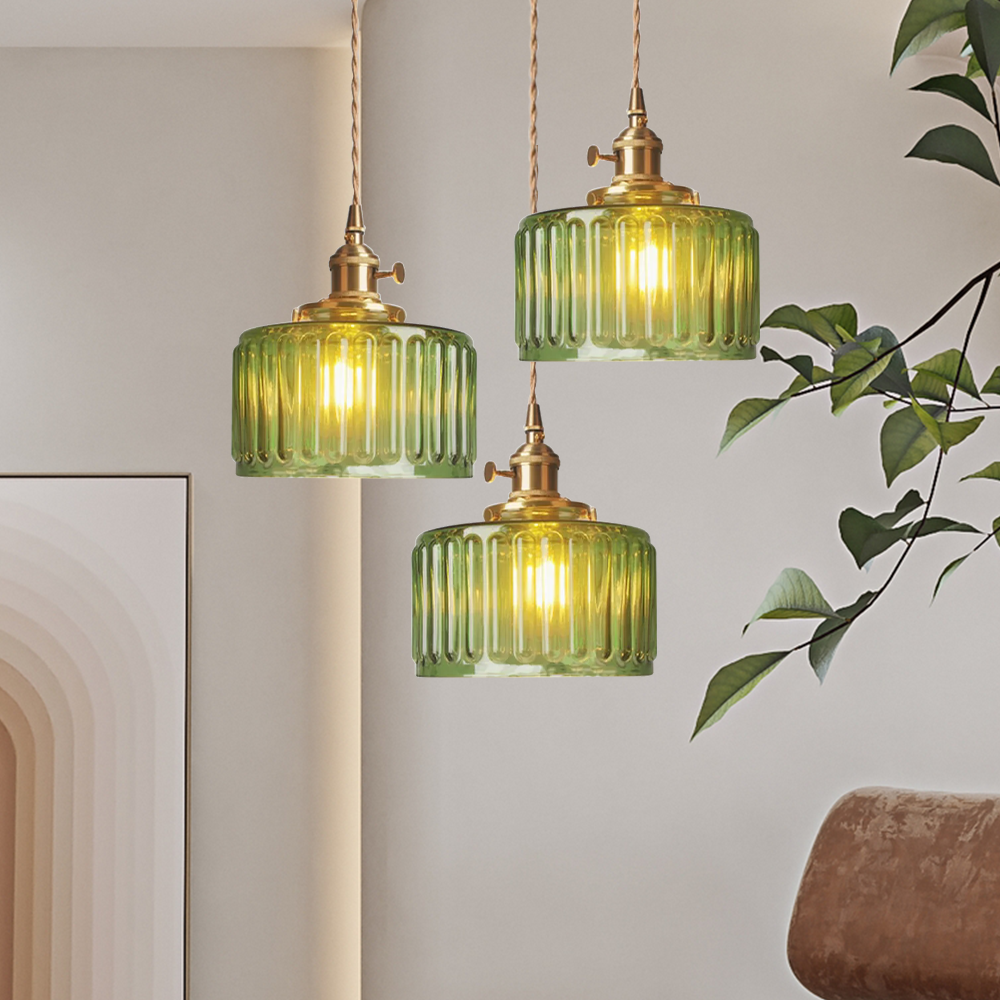 Avela | Ribbed Glass Pendant Light for Dining Room