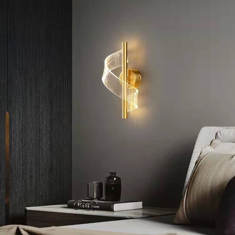 Lumera Glass Wall Sconce With Spiral Detail | Elegant LED Fixture