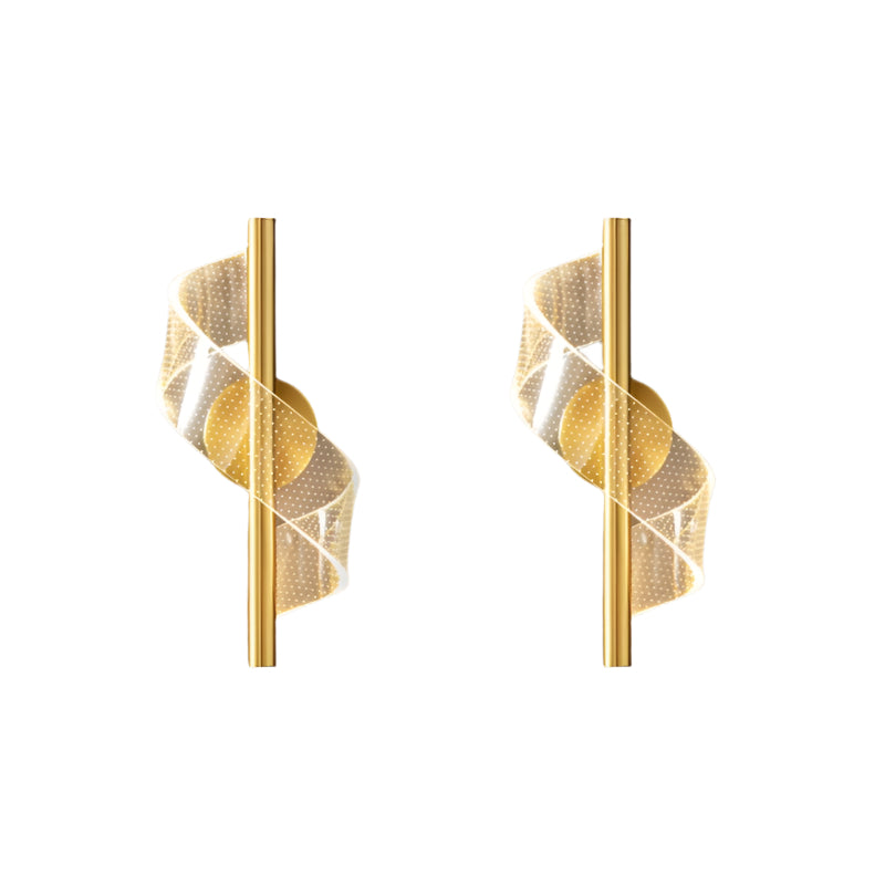 Lumera Glass Wall Sconce With Spiral Detail | Elegant LED Fixture