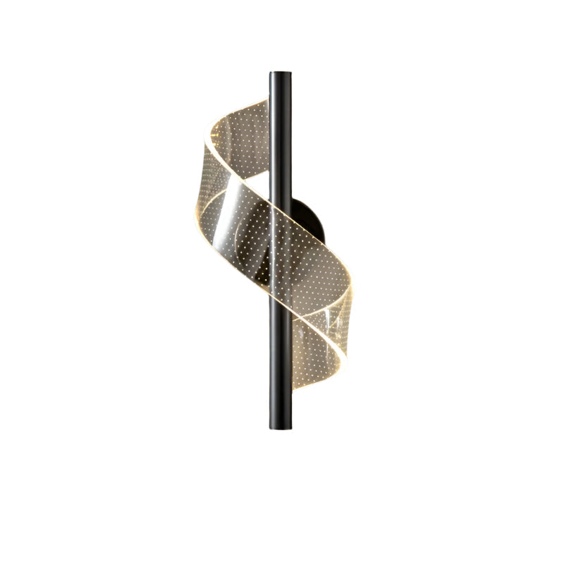 Lumera Glass Wall Sconce With Spiral Detail | Elegant LED Fixture