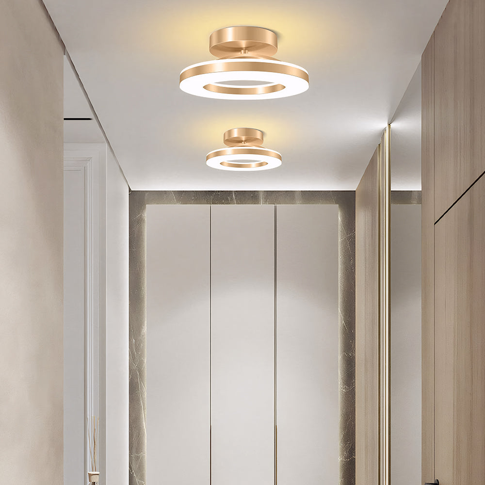 Aurion | Contemporary Gold Ring LED Flush Mount Ceiling Light