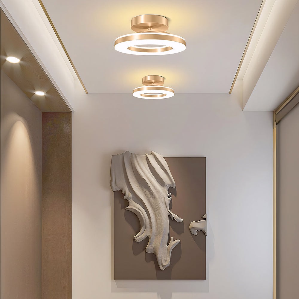 Aurion | Contemporary Gold Ring LED Flush Mount Ceiling Light