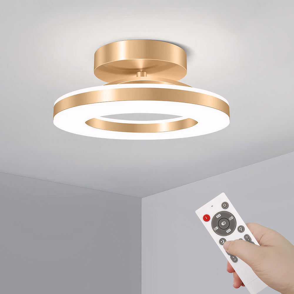 Aurion | Contemporary Gold Ring LED Flush Mount Ceiling Light