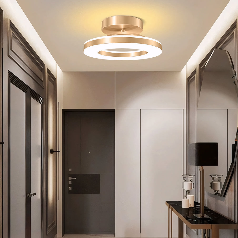 Aurion | Contemporary Gold Ring LED Flush Mount Ceiling Light