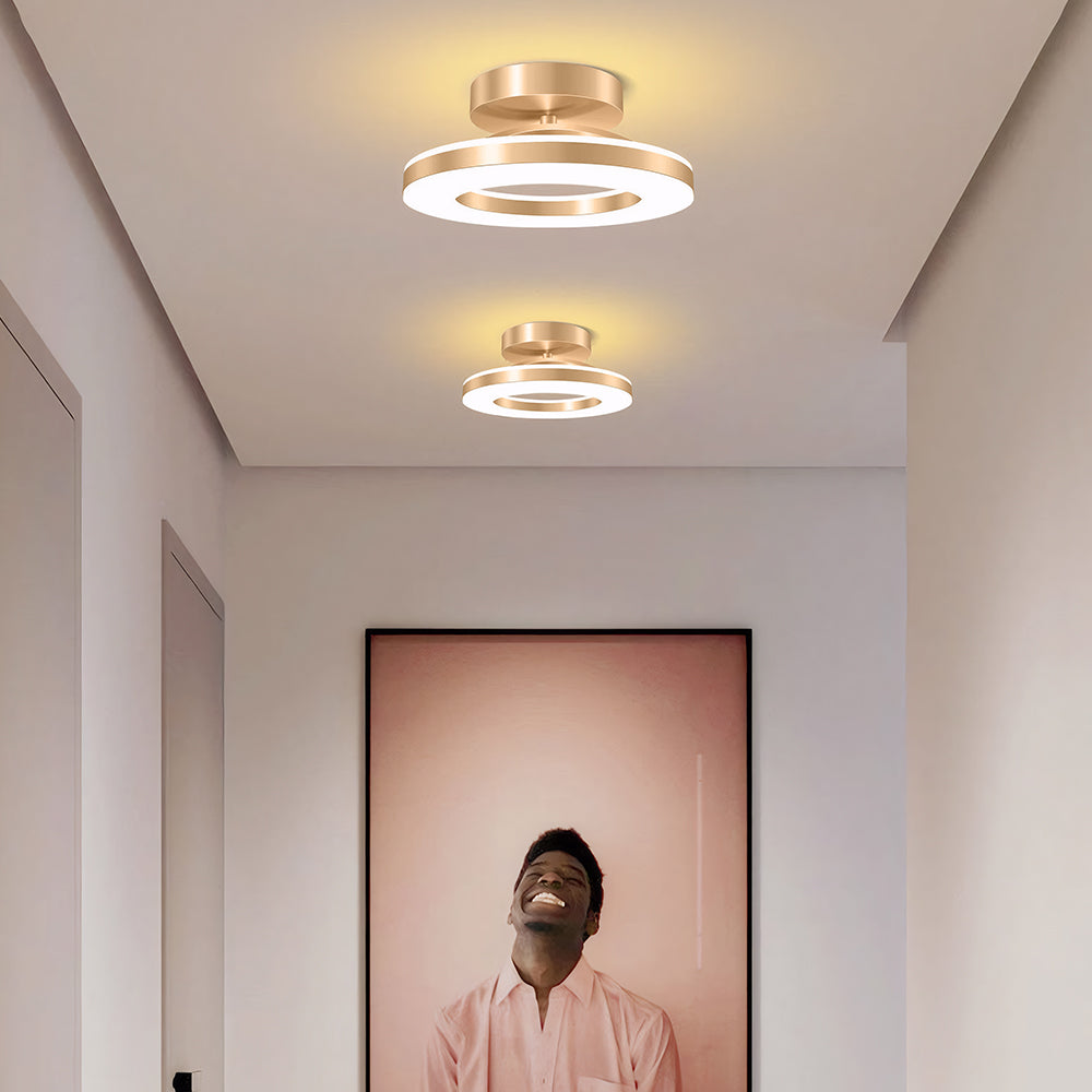 Aurion | Contemporary Gold Ring LED Flush Mount Ceiling Light