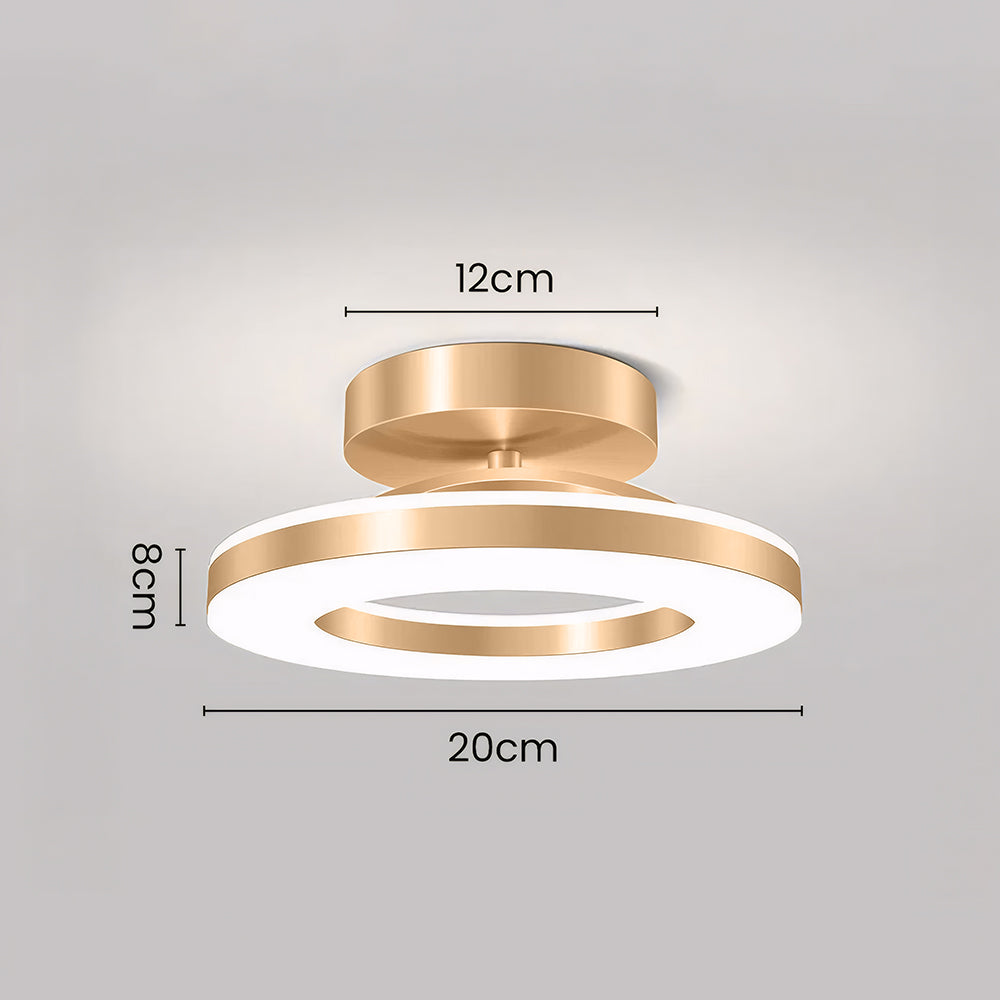 Aurion | Contemporary Gold Ring LED Flush Mount Ceiling Light