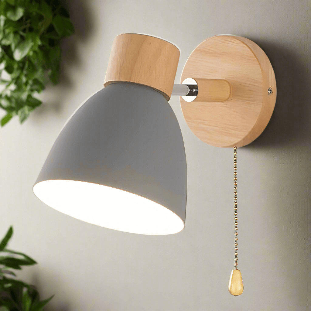 Hanging wall lamp wood Nordic Modern 6