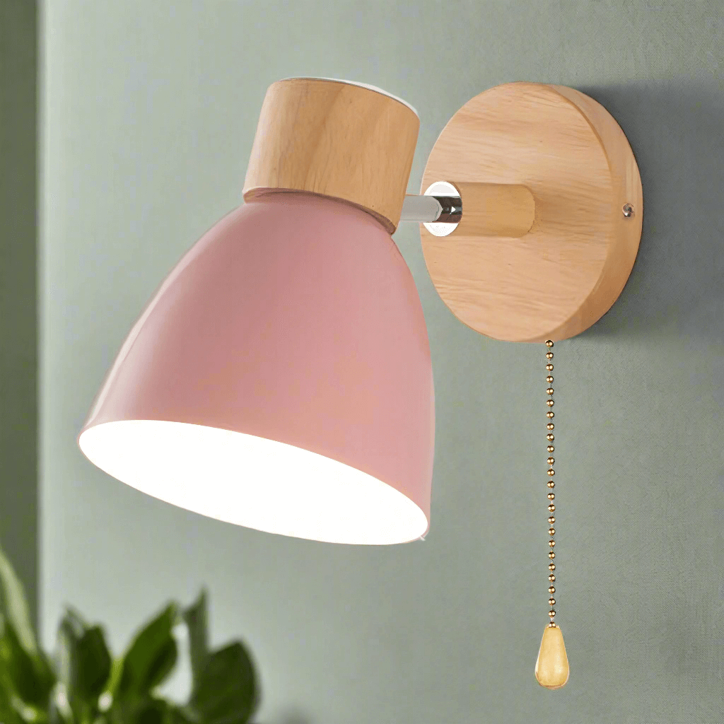 Hanging wall lamp wood Nordic Modern 7