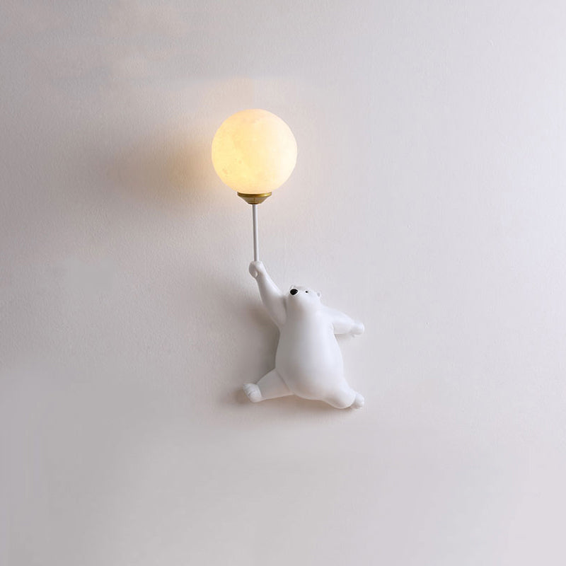 AuroraNest | White Bears LED Wall Light for Children's Bedroom