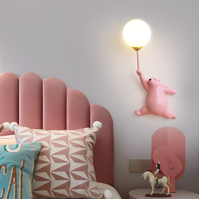 AuroraNest | White Bears LED Wall Light for Children's Bedroom