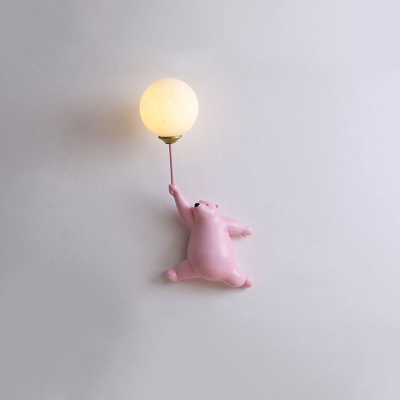 AuroraNest | White Bears LED Wall Light for Children's Bedroom