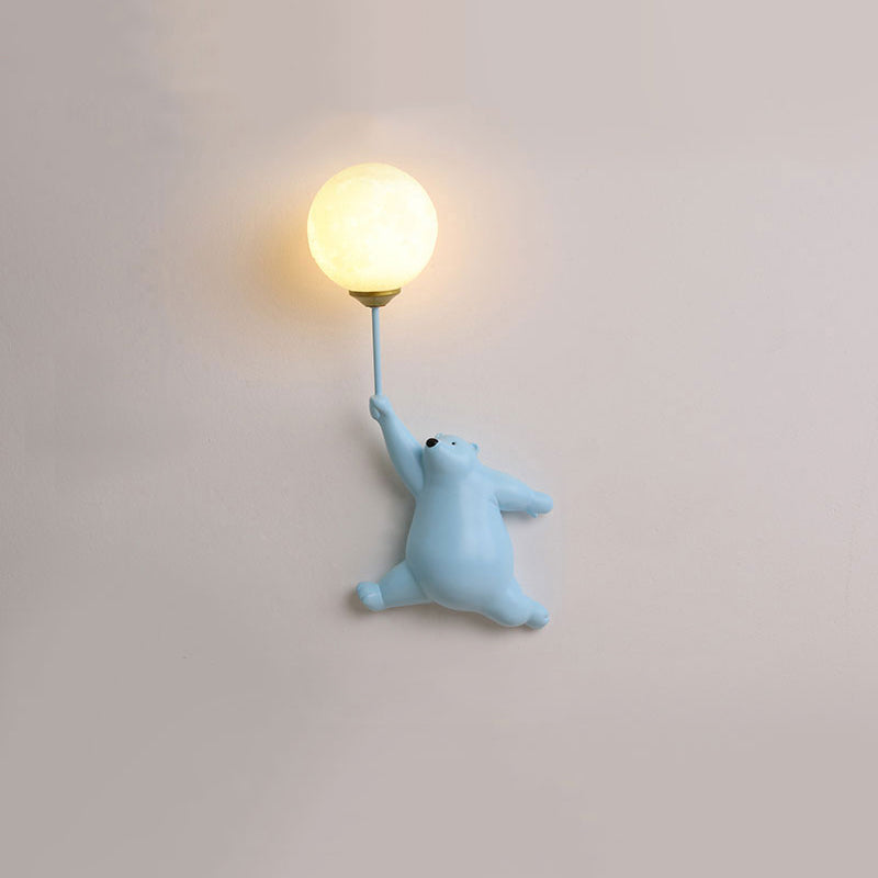 AuroraNest | White Bears LED Wall Light for Children's Bedroom