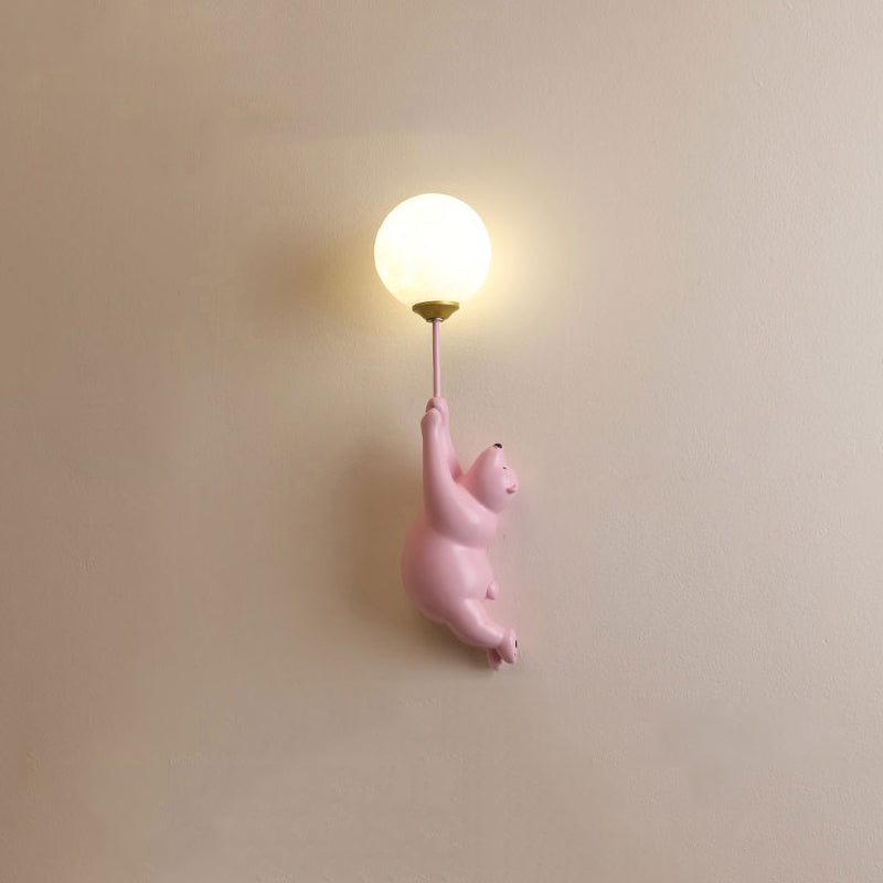 AuroraNest | White Bears LED Wall Light for Children's Bedroom