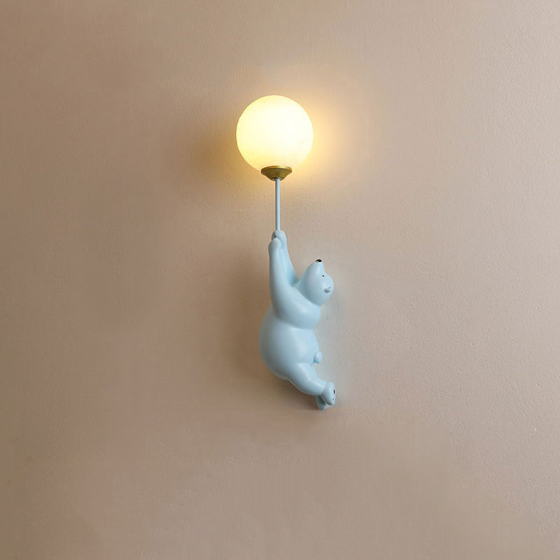 AuroraNest | White Bears LED Wall Light for Children's Bedroom