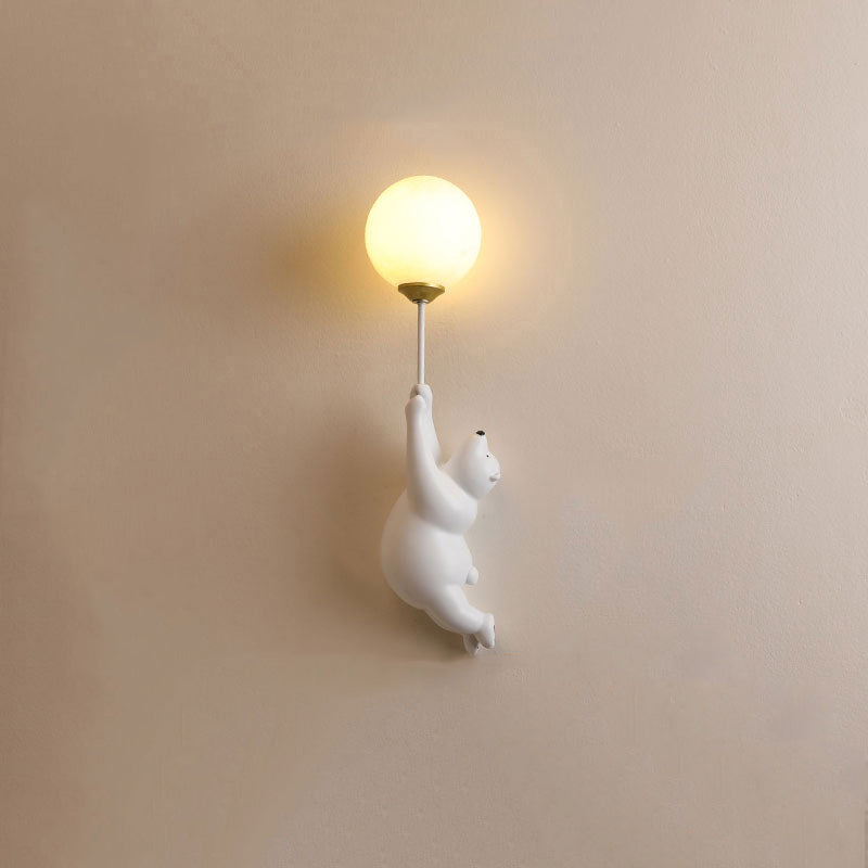 AuroraNest | White Bears LED Wall Light for Children's Bedroom