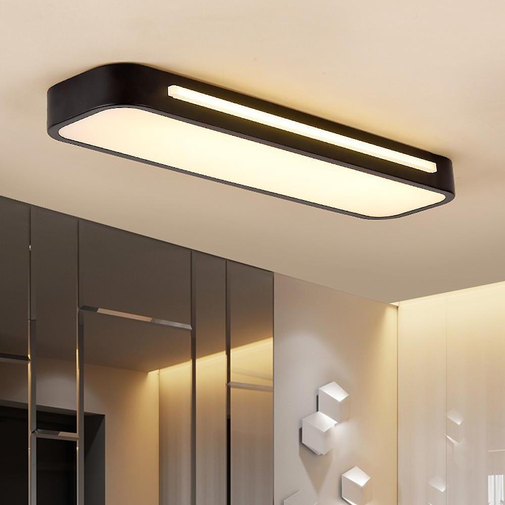 Korra Long LED Ceiling Light in Minimalist Black or White Finish