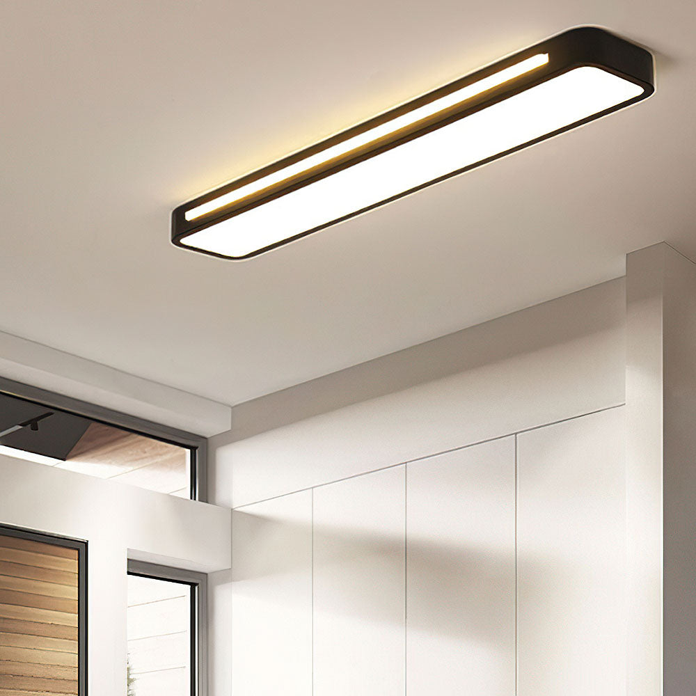 Korra Long LED Ceiling Light in Minimalist Black or White Finish