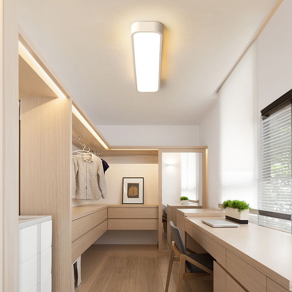 Korra Long LED Ceiling Light in Minimalist Black or White Finish