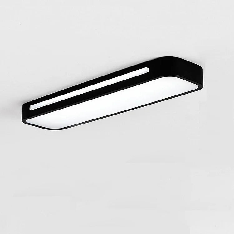 Korra Long LED Ceiling Light in Minimalist Black or White Finish