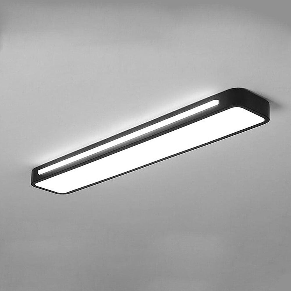 Korra Long LED Ceiling Light in Minimalist Black or White Finish