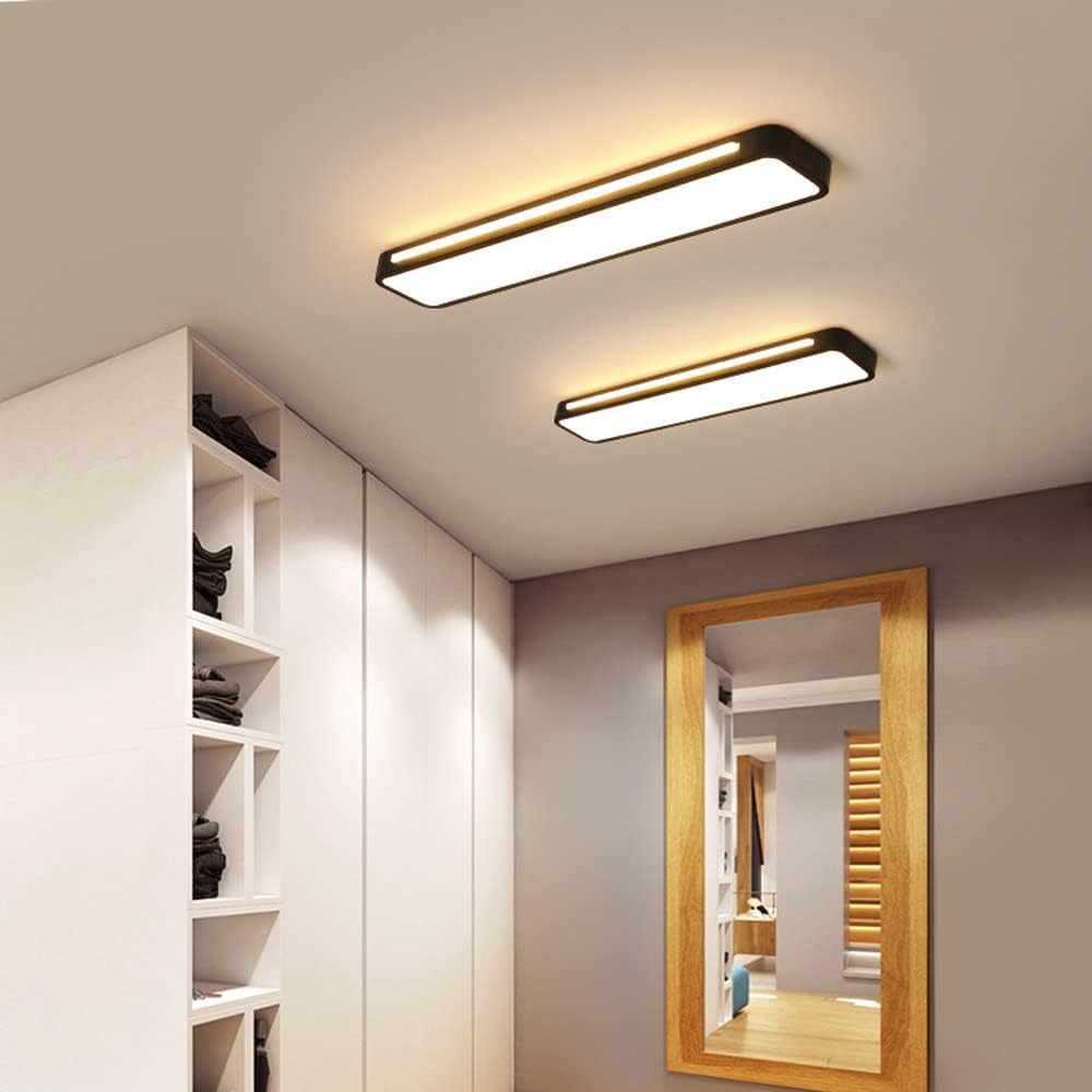 Korra Long LED Ceiling Light in Minimalist Black or White Finish