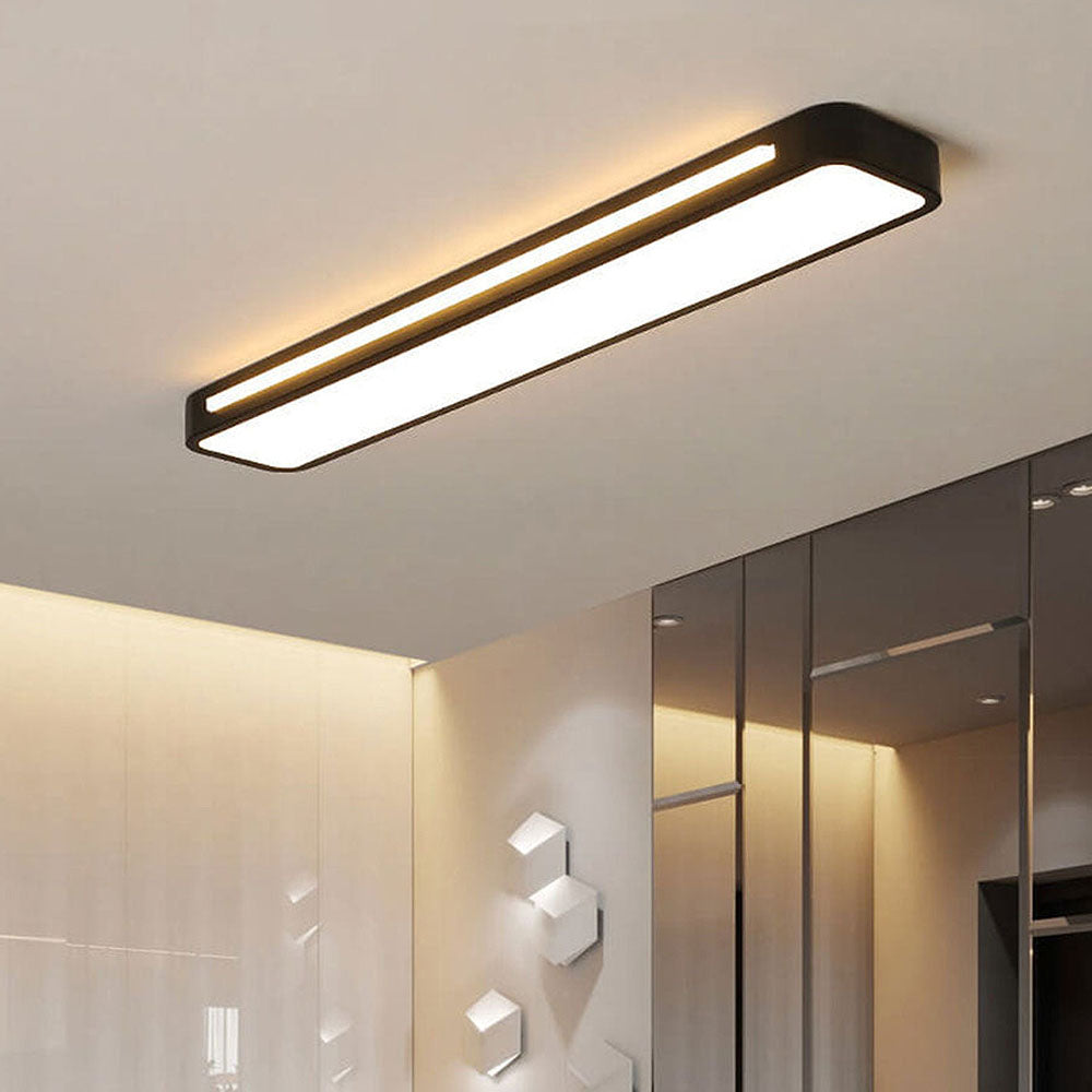 Korra Long LED Ceiling Light in Minimalist Black or White Finish