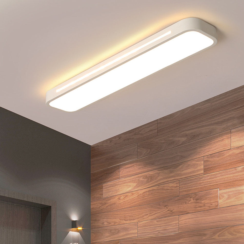 Korra Long LED Ceiling Light in Minimalist Black or White Finish