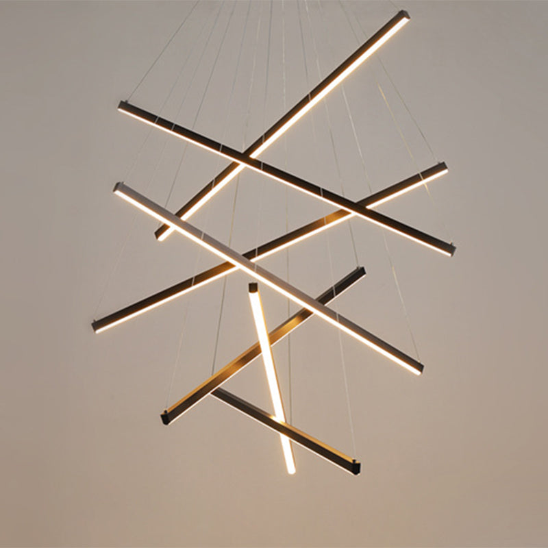 Aurello | Modern LED Pendant Lamp, Multi-Tier Metal Design, Dimmable with Remote