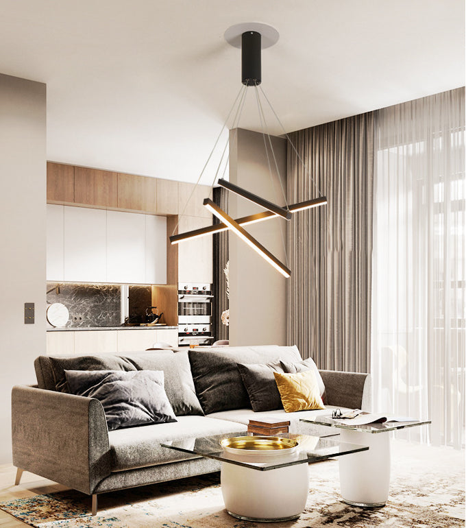 Aurello | Modern LED Pendant Lamp, Multi-Tier Metal Design, Dimmable with Remote