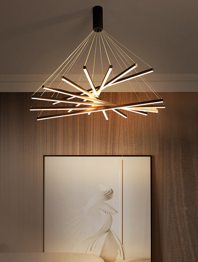 Aurello | Modern LED Pendant Lamp, Multi-Tier Metal Design, Dimmable with Remote