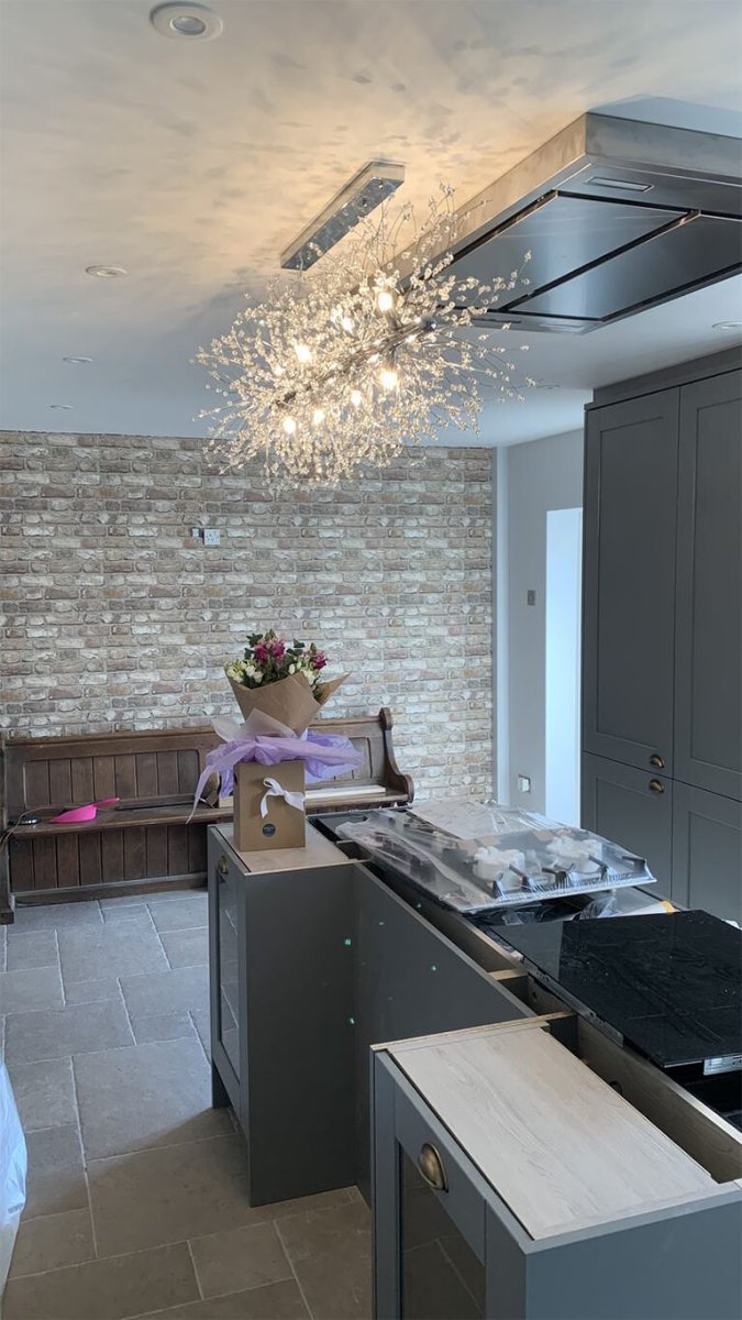 Lumiara Crystal Linear Chandelier | 12-Light Modern Dining Pendant