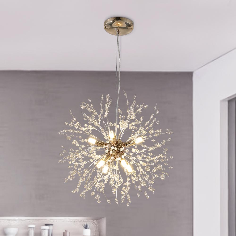 NovaBurst 8-Light Firework Style Chandelier for Dining Room