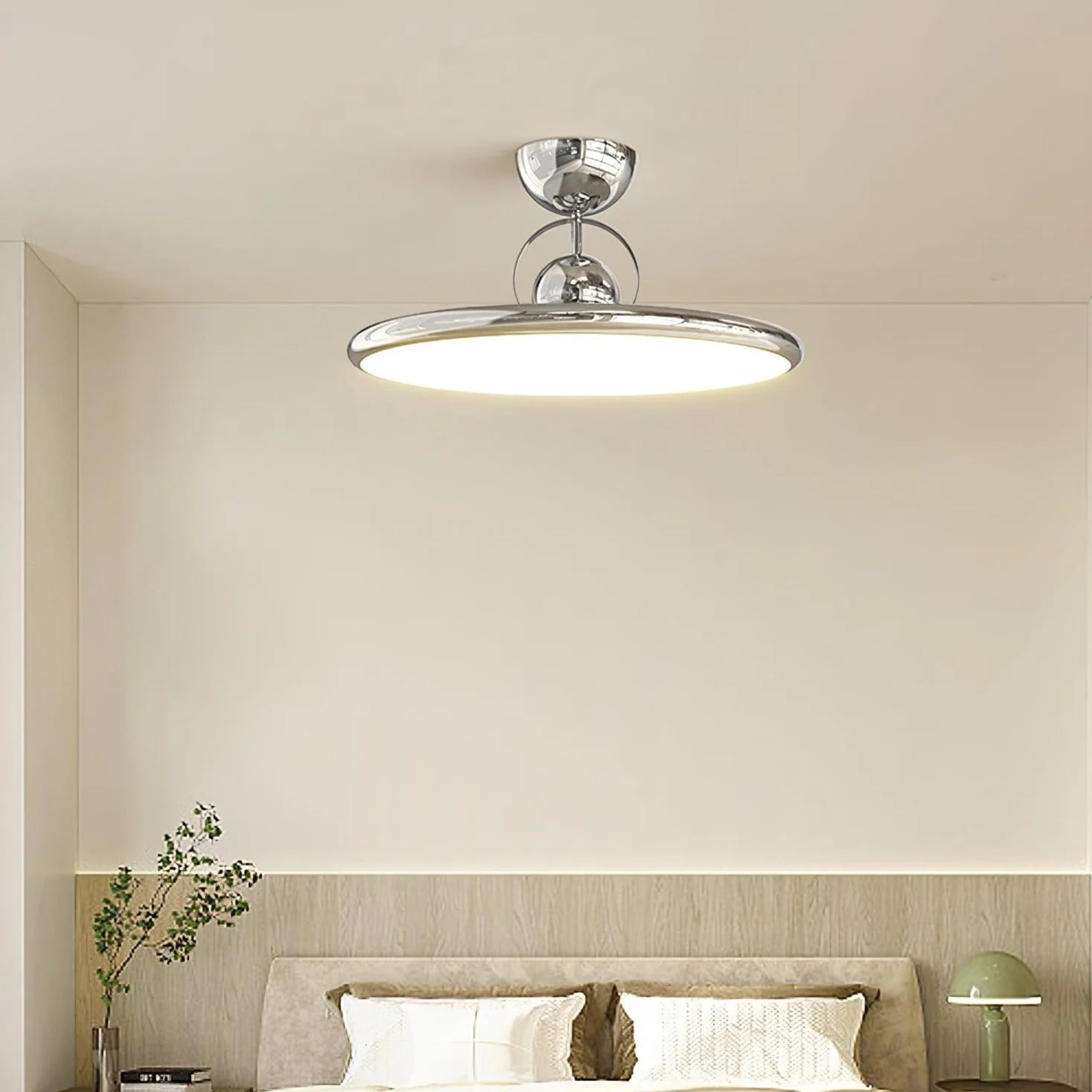 ElaraLume | Modern LED Ceiling Fixture for Bedroom or Kitchen, Acrylic and Metal Finish