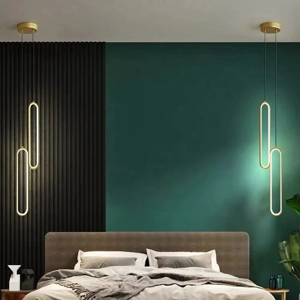 Arden Contemporary LED Hanging Light, Single or Double Head for Bedroom and Hallway