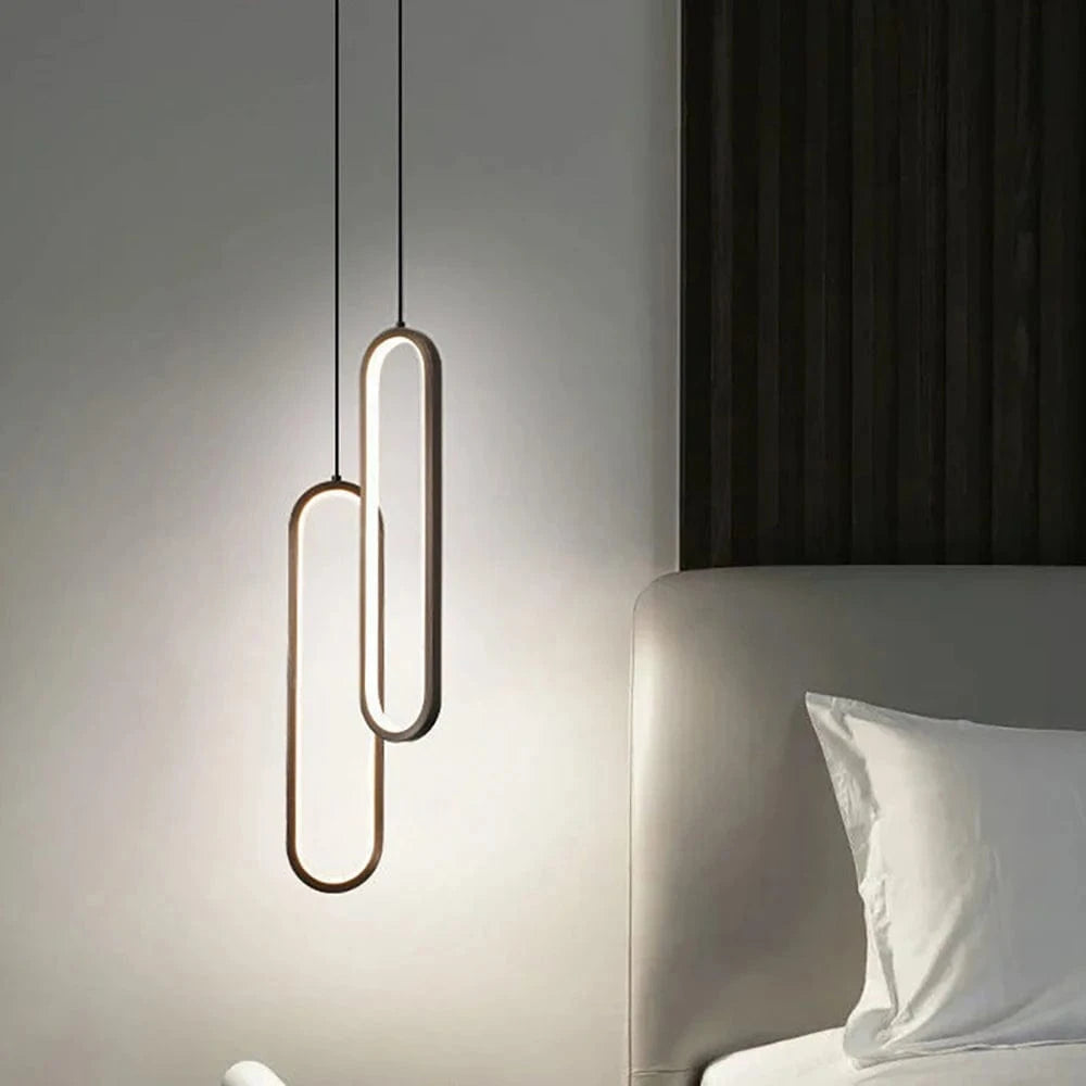 Arden Contemporary LED Hanging Light, Single or Double Head for Bedroom and Hallway