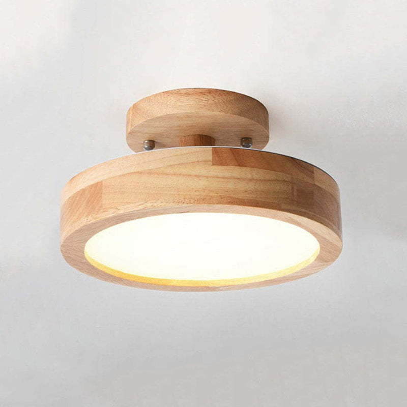 Alera Modern Wooden LED Ceiling Light in Warm Natural Finish