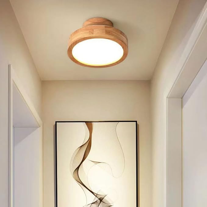 Alera Modern Wooden LED Ceiling Light in Warm Natural Finish