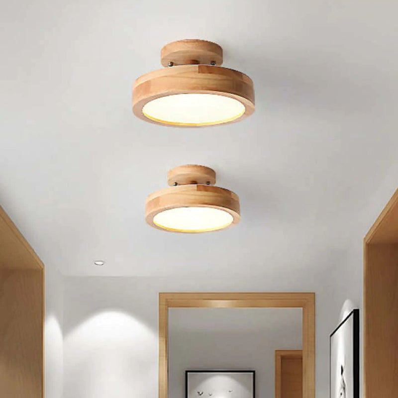 Alera Modern Wooden LED Ceiling Light in Warm Natural Finish