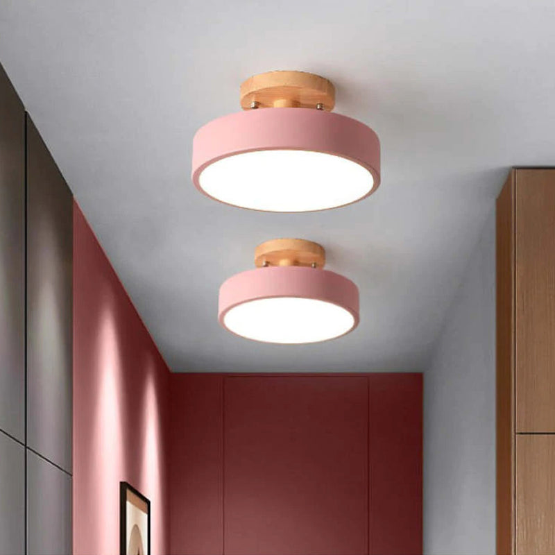 Alera Modern Wooden LED Ceiling Light in Warm Natural Finish