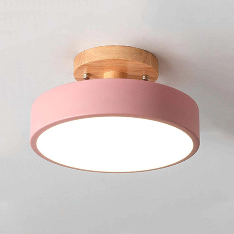 Alera Modern Wooden LED Ceiling Light in Warm Natural Finish