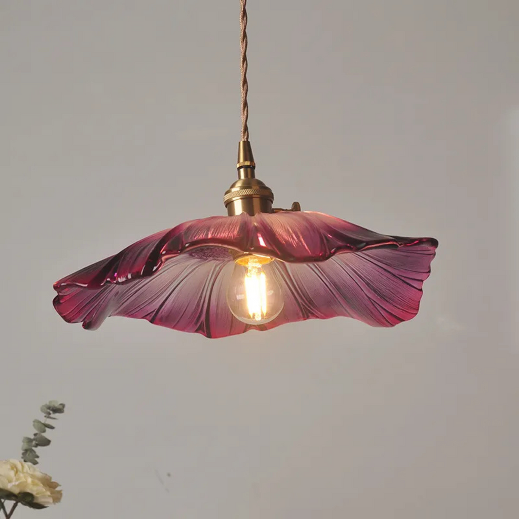 Lunera | Glass Flower Pendant Light for Kitchen or Living Room