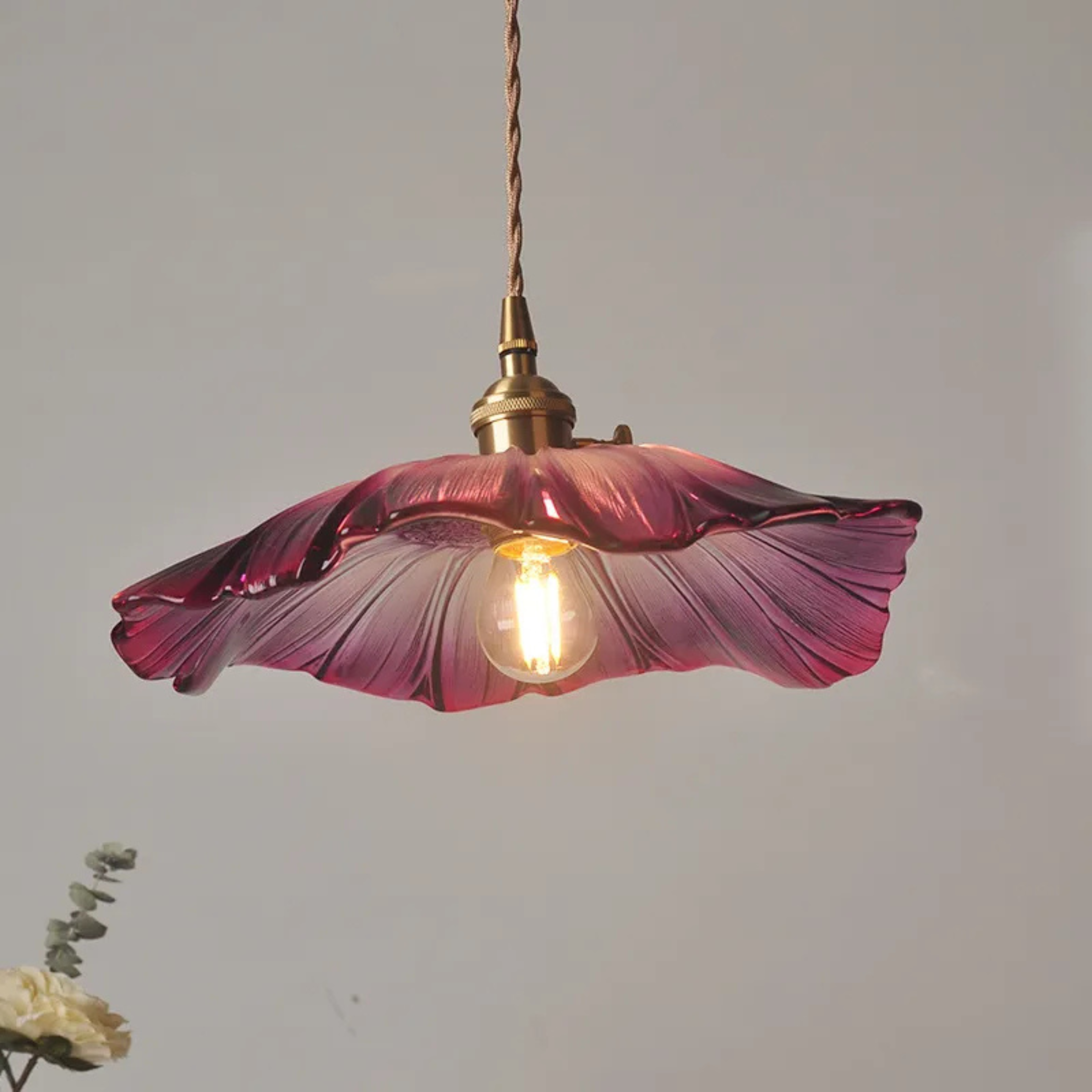 Lunera | Glass Flower Pendant Light for Kitchen or Living Room
