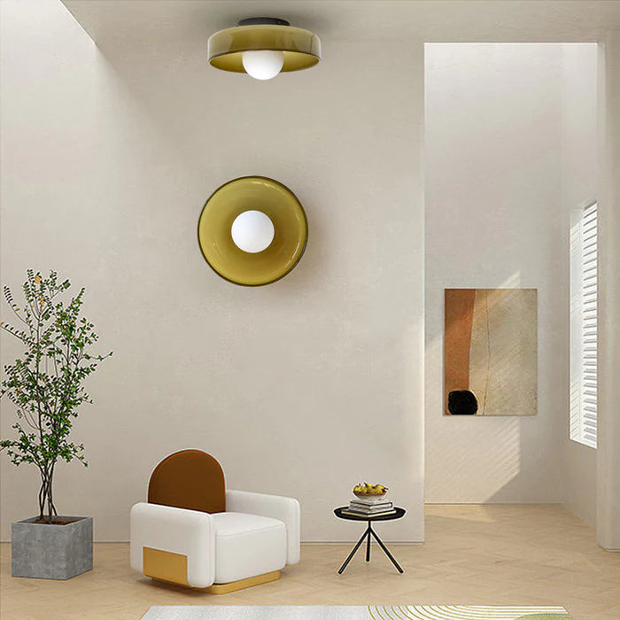 Avelin Round Flush-Mount Ceiling Light | Contemporary Fixture for Kitchen and Hallway