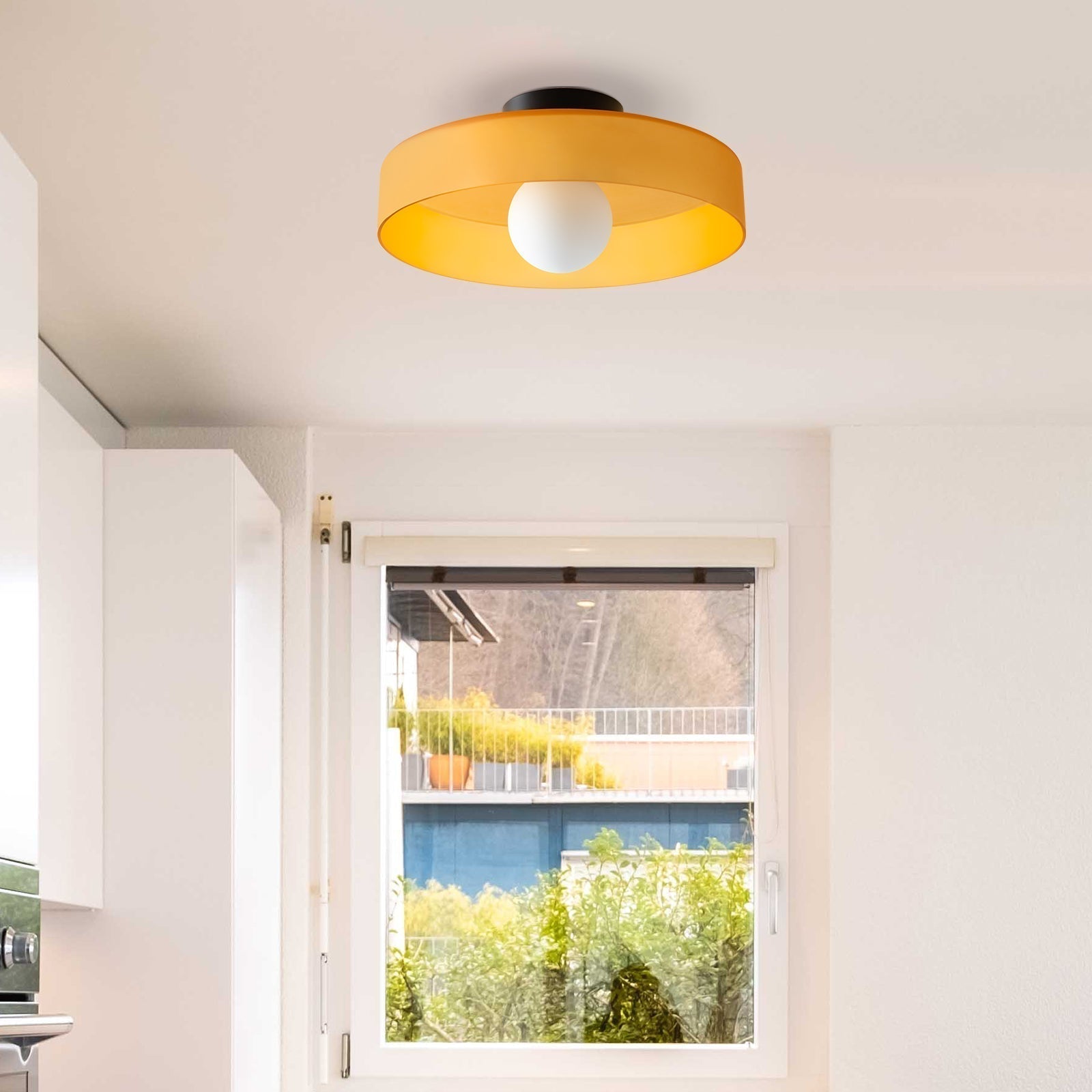Avelin Round Flush-Mount Ceiling Light | Contemporary Fixture for Kitchen and Hallway