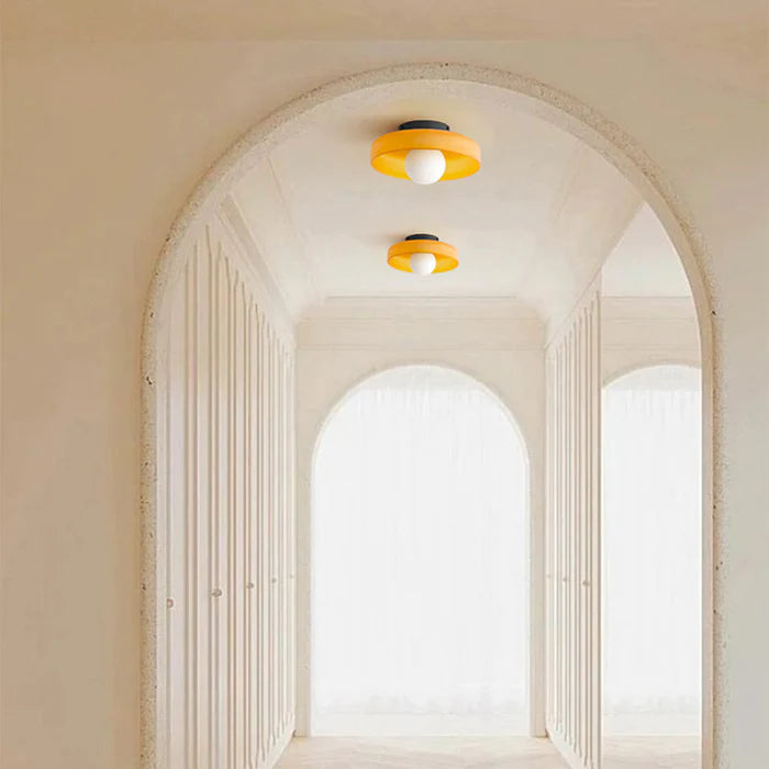 Avelin Round Flush-Mount Ceiling Light | Contemporary Fixture for Kitchen and Hallway