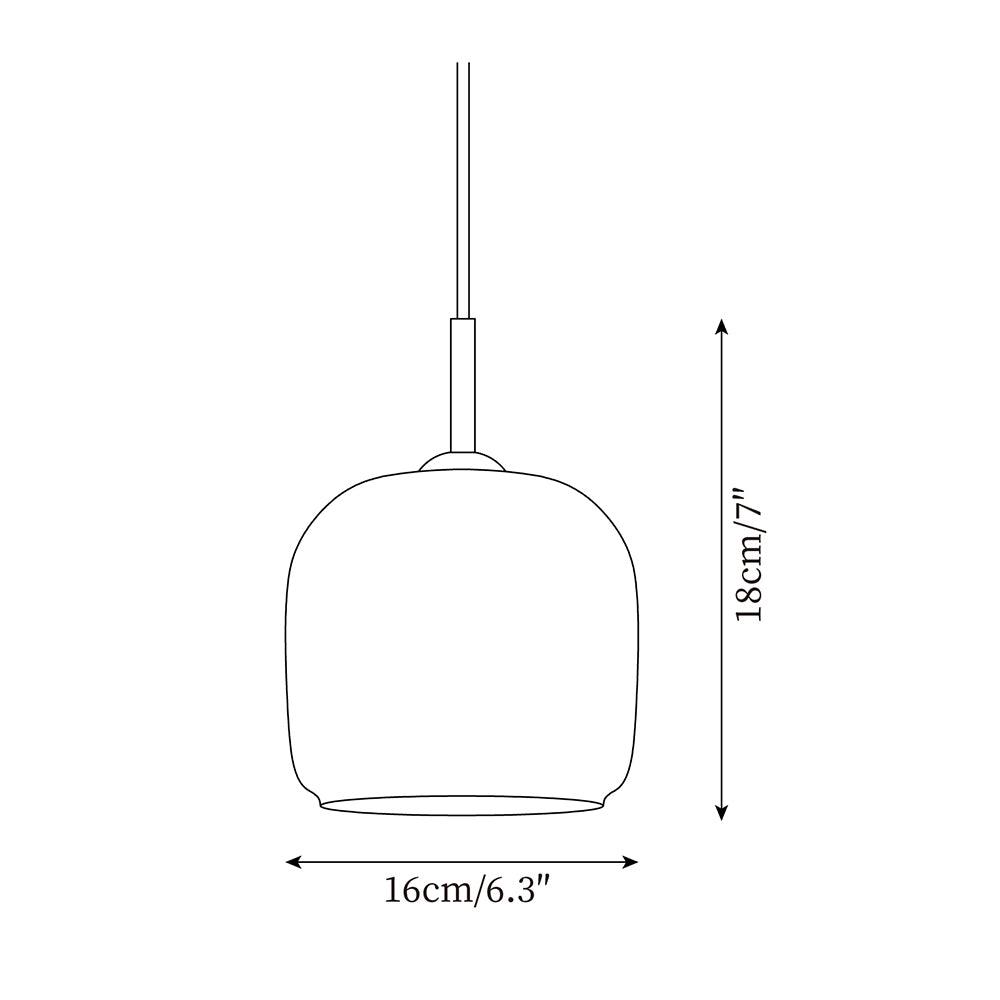 Mirelle Smoked Glass Pendant Light for Bedroom, Modern Soft Glow