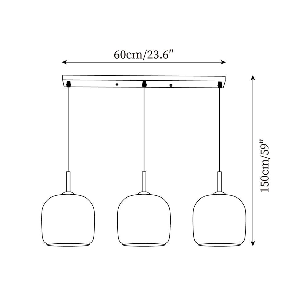 Mirelle Smoked Glass Pendant Light for Bedroom, Modern Soft Glow