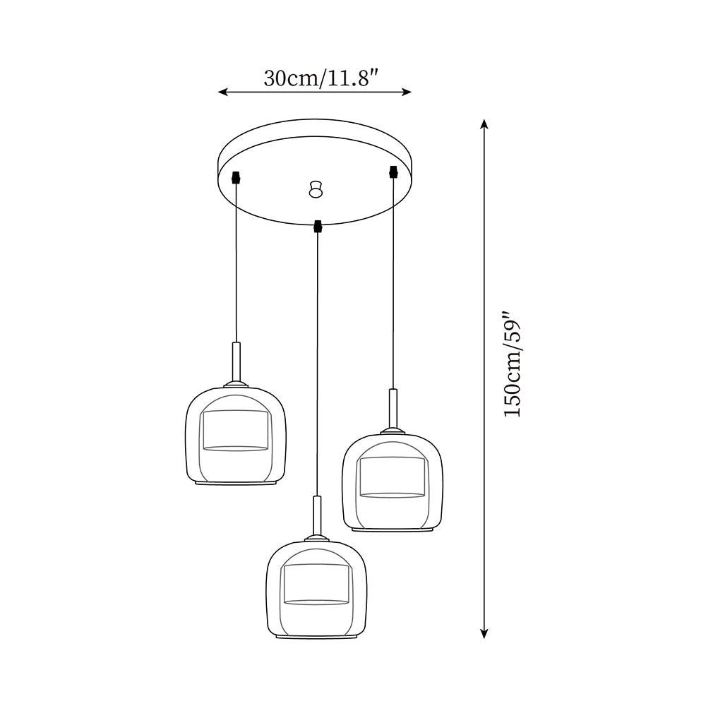 Mirelle Smoked Glass Pendant Light for Bedroom, Modern Soft Glow